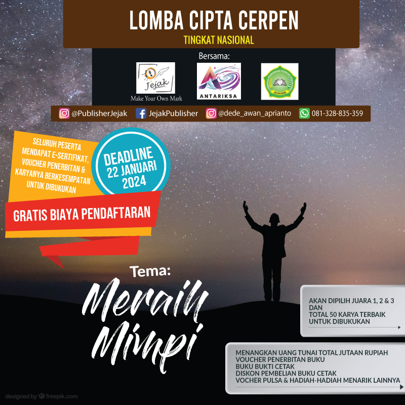 Daftar Peserta Lomba Cipta Cerpen Nasional Tema “Meraih Mimpi” Bersama Jejak Publisher dan Antariksa 2024
